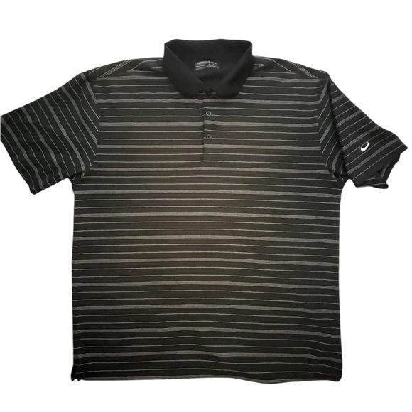 Nike Golf polo size XL men’s performance, striped, black/gray/VGUC - Picture 5 of 6